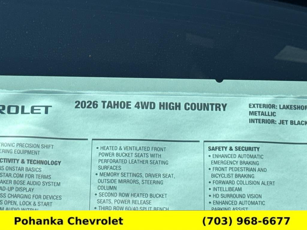 New 2026 Chevrolet Tahoe High Country AWD/4WD image 28