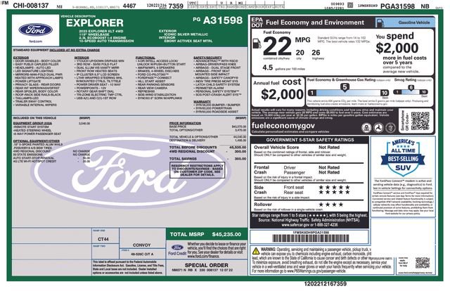 Used 2023 Ford Explorer XLT w/ Equipment Group 202A AWD/4WD image 13