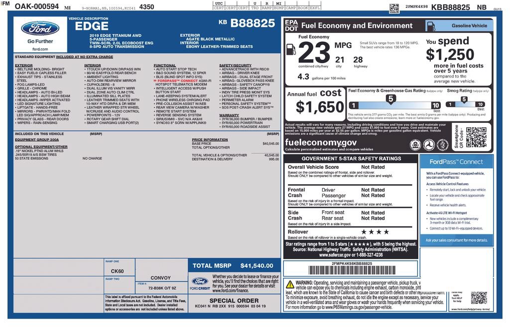 Used 2019 Ford Edge Titanium AWD/4WD image 5