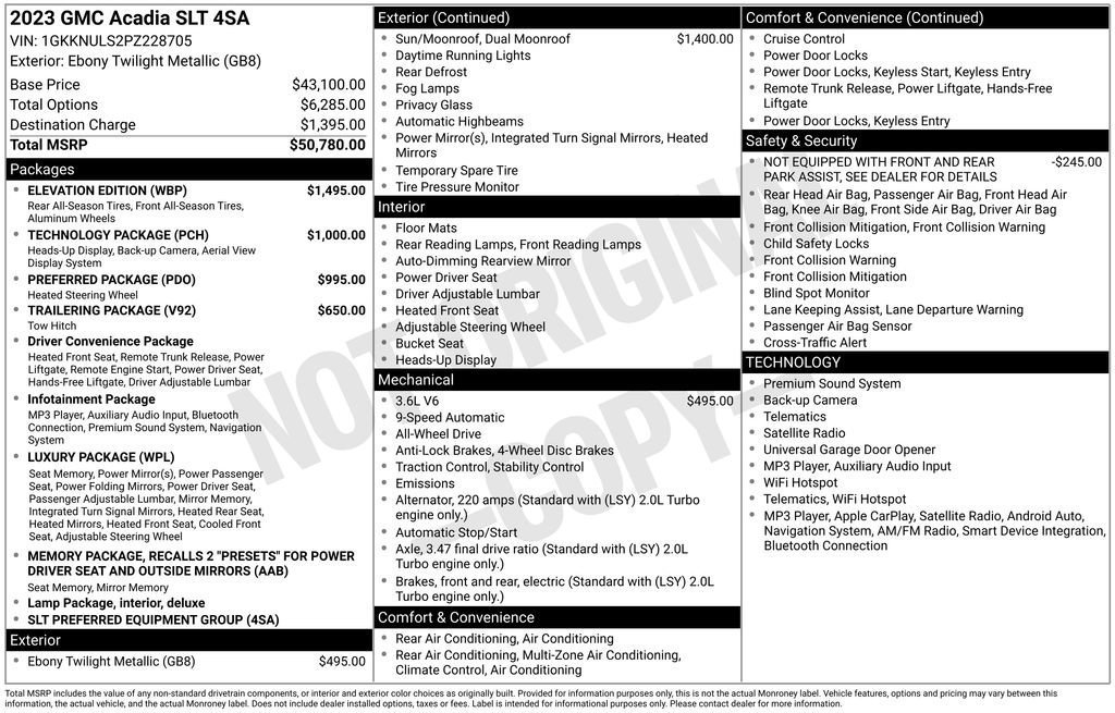 Certified 2023 GMC Acadia SLT w/ Elevation Edition AWD/4WD image 23