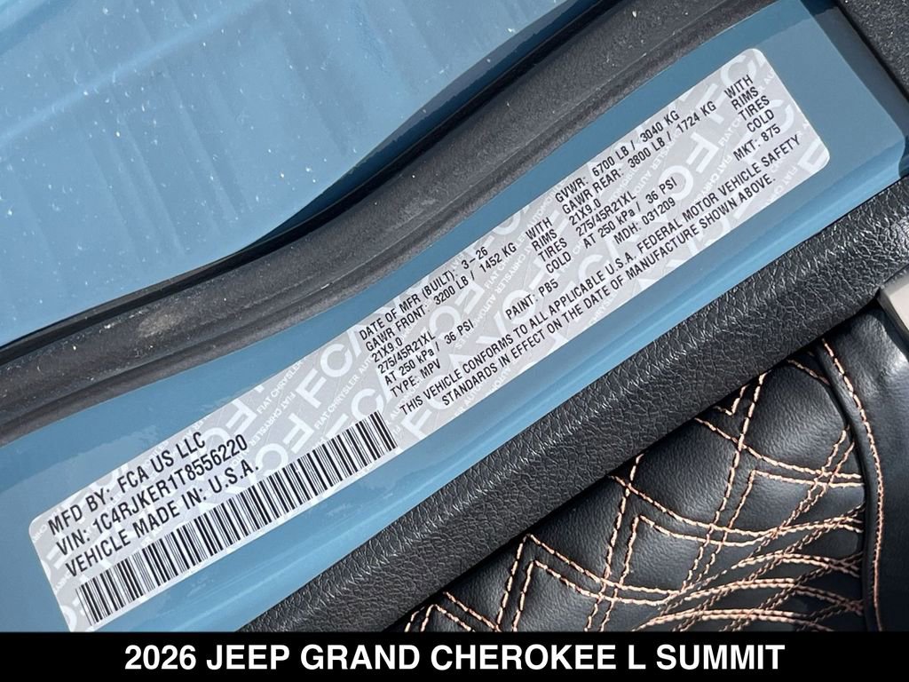 New 2026 Jeep Grand Cherokee L Summit AWD/4WD image 27