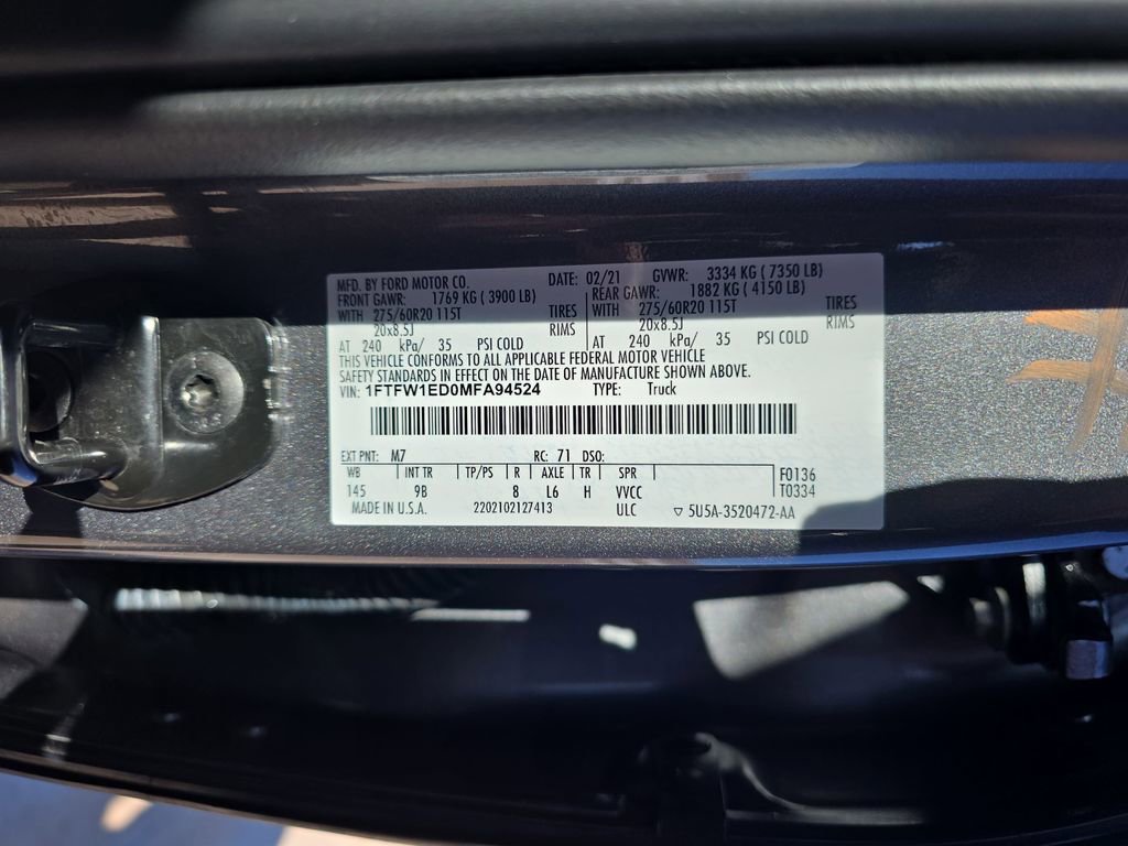 Used 2021 Ford F150 Platinum w/ Equipment Group 701A High image 35