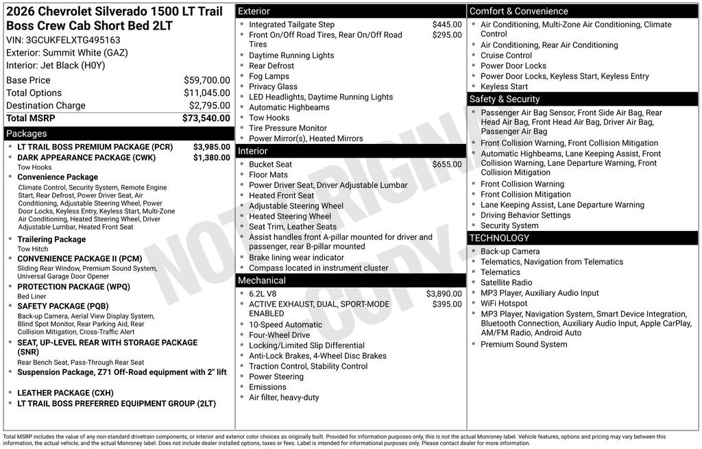 New 2026 Chevrolet Silverado 1500 LT Trail Boss w/ LT Trail Boss Premium Package AWD/4WD image 6