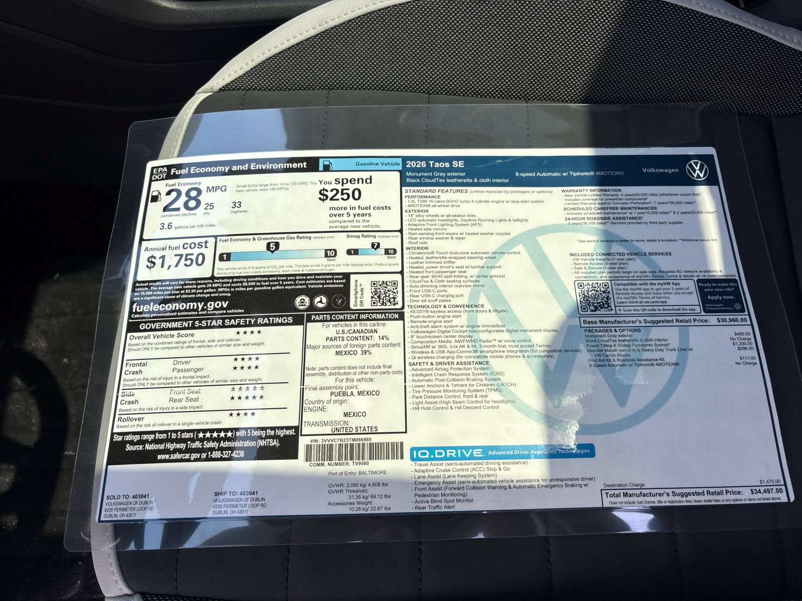 New 2026 Volkswagen Taos SE AWD/4WD image 34