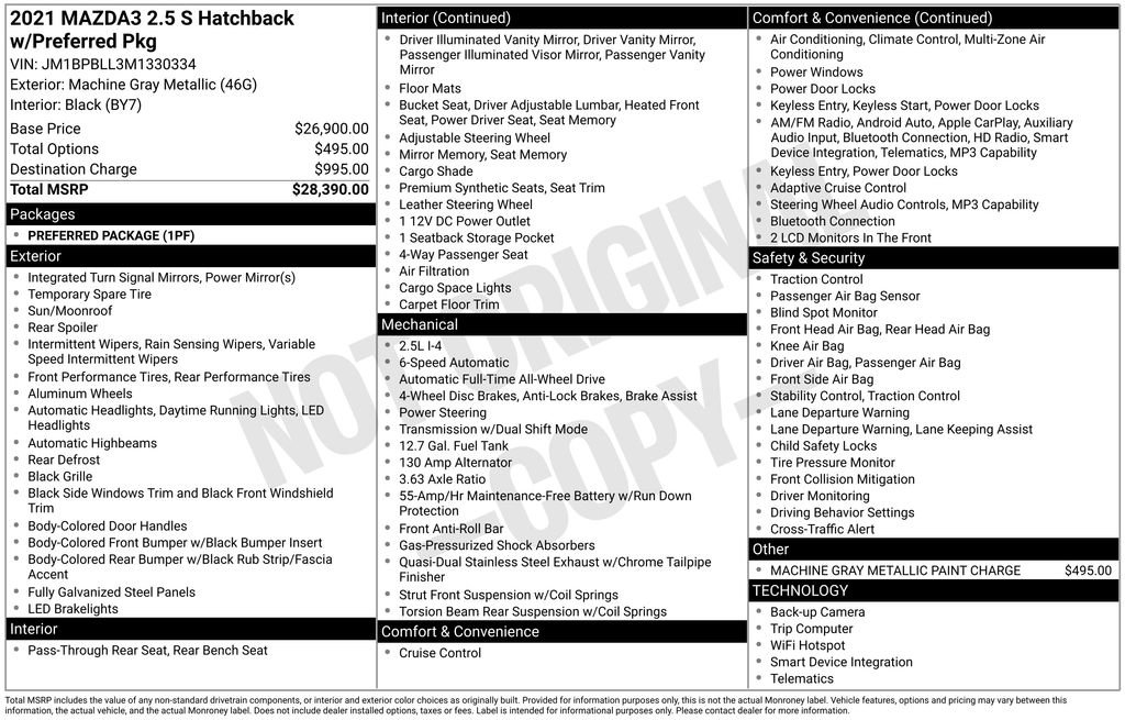 Used 2021 MAZDA MAZDA3 s image 10