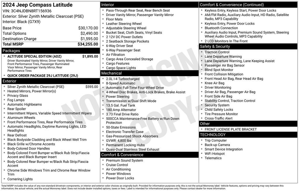 Used 2024 Jeep Compass Latitude w/ Altitude Special Edition image 2