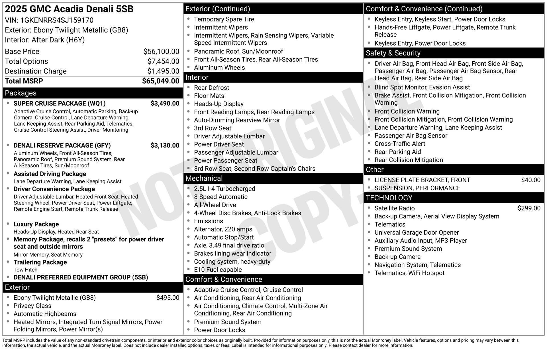 New 2025 GMC Acadia Denali w/ Super Cruise Package AWD/4WD image 3
