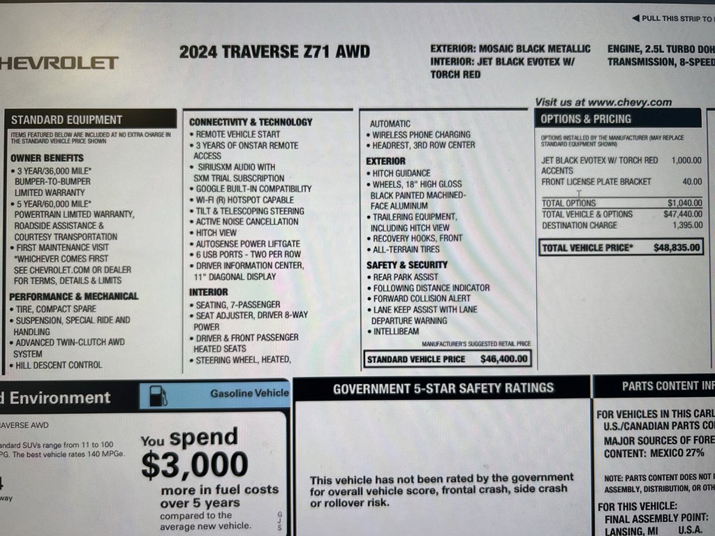 Used 2024 Chevrolet Traverse Z71 image 7