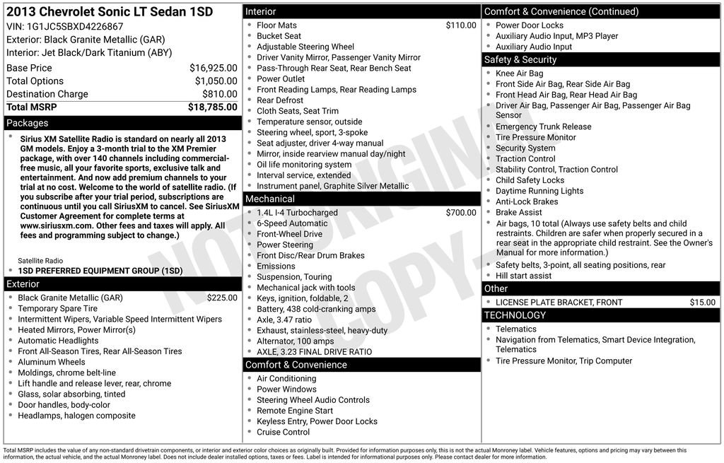 Used 2013 Chevrolet Sonic LT image 9