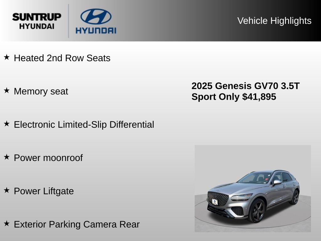 Used 2025 Genesis GV70 3.5T Sport w/ Sport Prestige Package AWD/4WD image 16