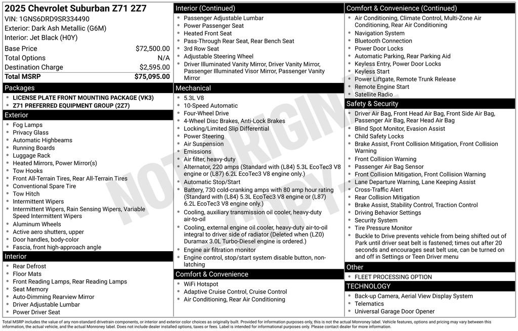Used 2025 Chevrolet Suburban Z71 AWD/4WD image 2