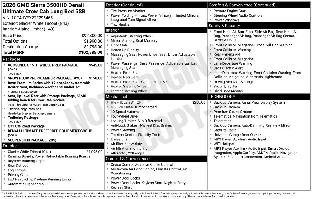 New 2026 GMC Sierra 3500 Denali Ultimate AWD/4WD image 15