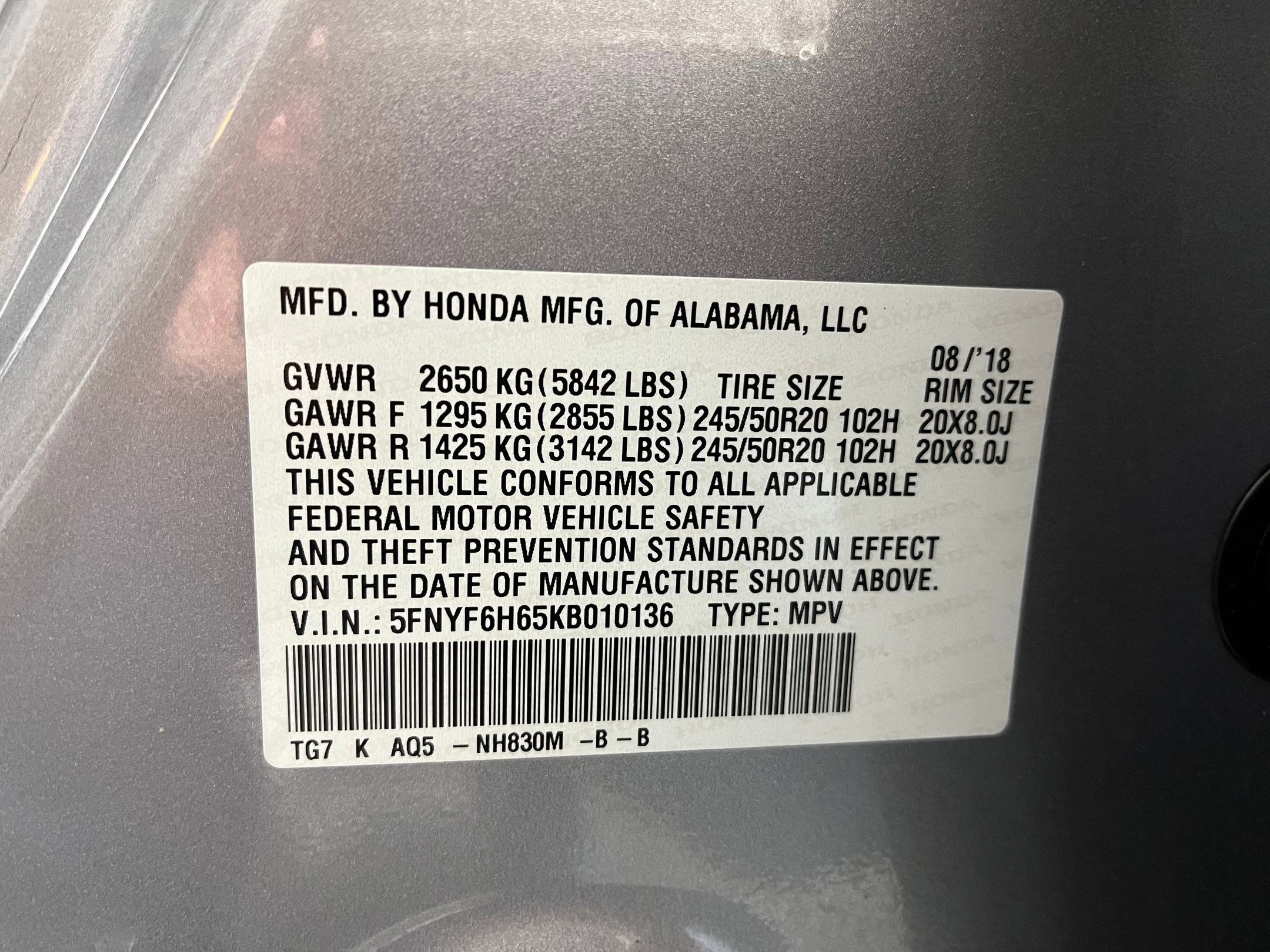 Certified 2019 Honda Pilot Touring image 17