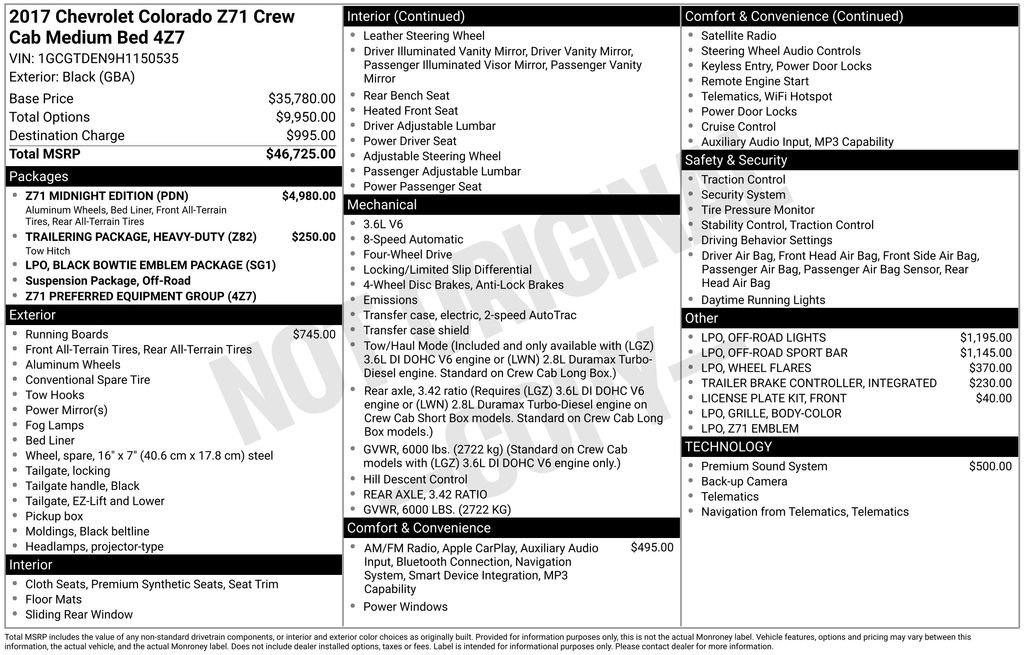 Used 2017 Chevrolet Colorado Z71 w/ Z71 Midnight Edition AWD/4WD image 6
