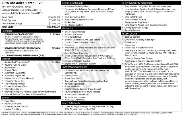 Used 2025 Chevrolet Blazer LT w/ Convenience Package FWD image 4