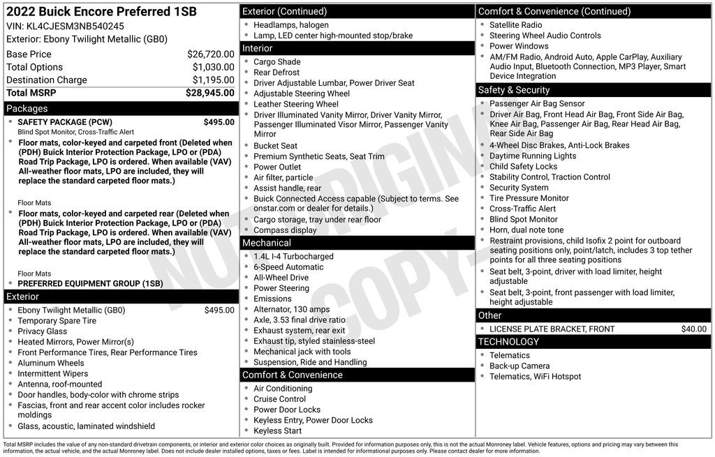 Used 2022 Buick Encore Preferred w/ Safety Package image 6