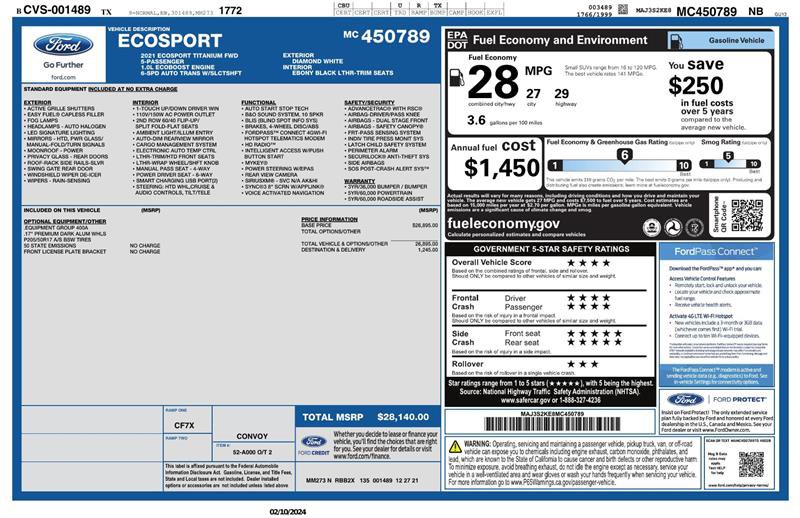 Used 2021 Ford EcoSport Titanium image 2