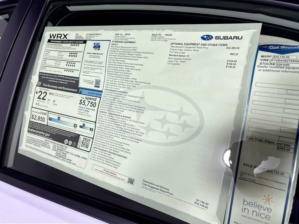 New 2026 Subaru WRX AWD/4WD image 23