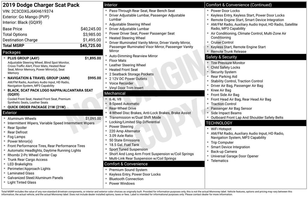 Used 2019 Dodge Charger Scat Pack w/ Plus Group RWD image 4