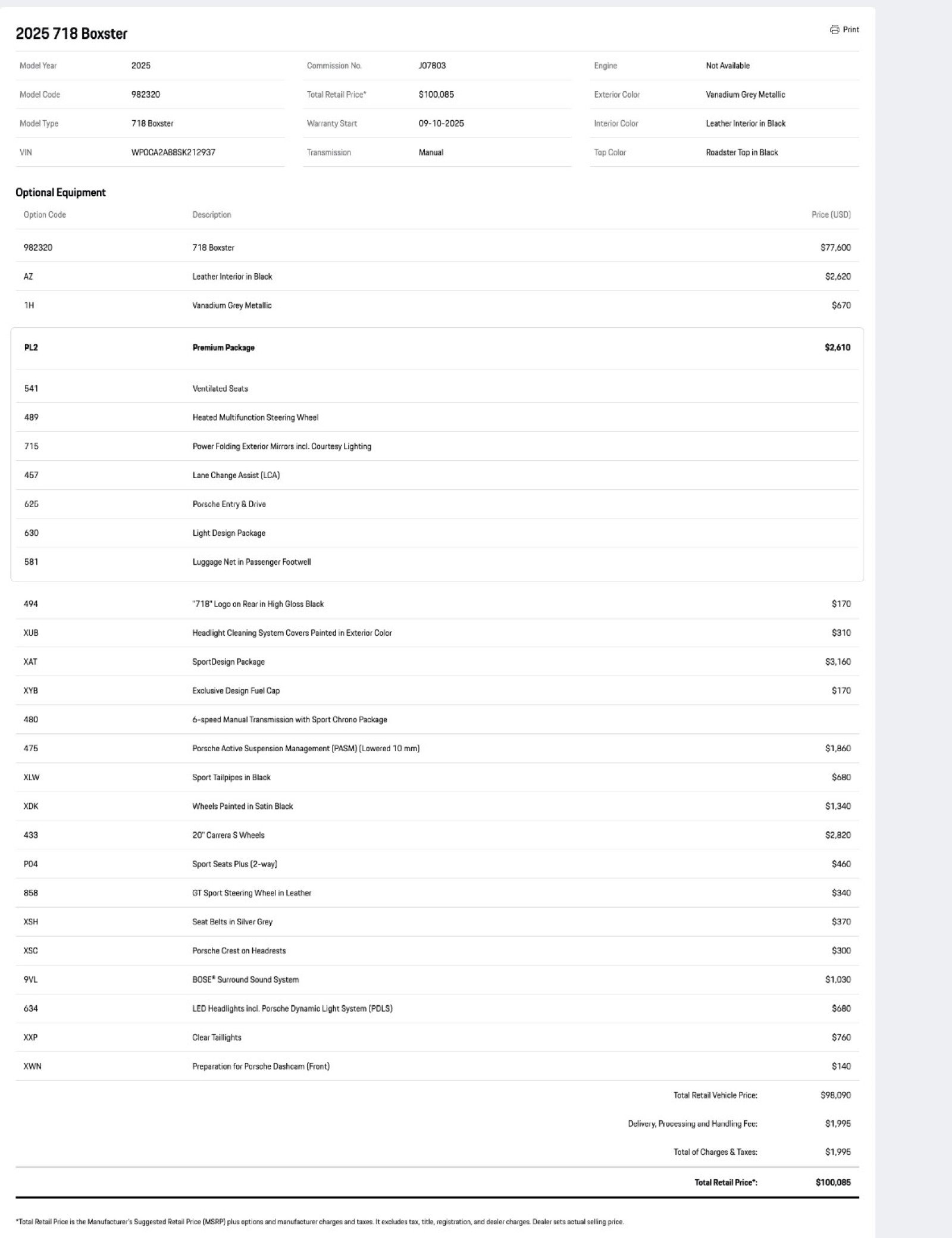 Certified 2025 Porsche 718 Boxster image 32