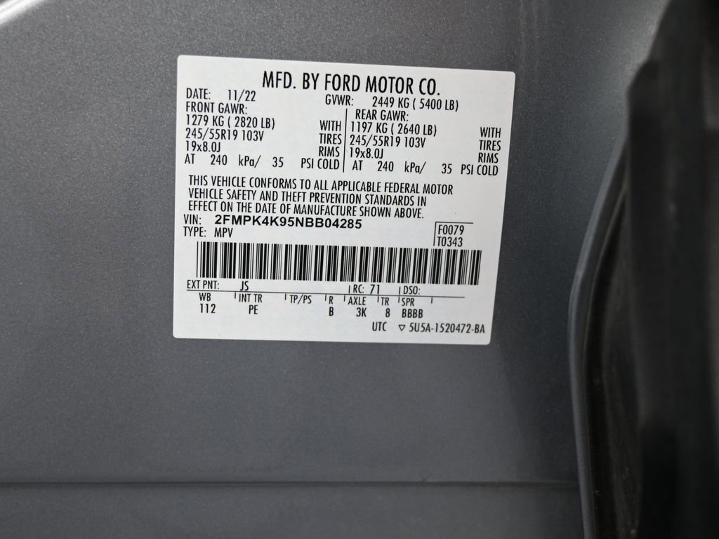 Certified 2022 Ford Edge Titanium w/ Equipment Group 301A image 50