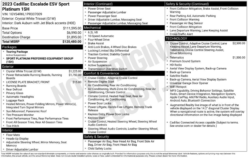 Used 2023 Cadillac Escalade ESV Sport Platinum AWD/4WD image 7