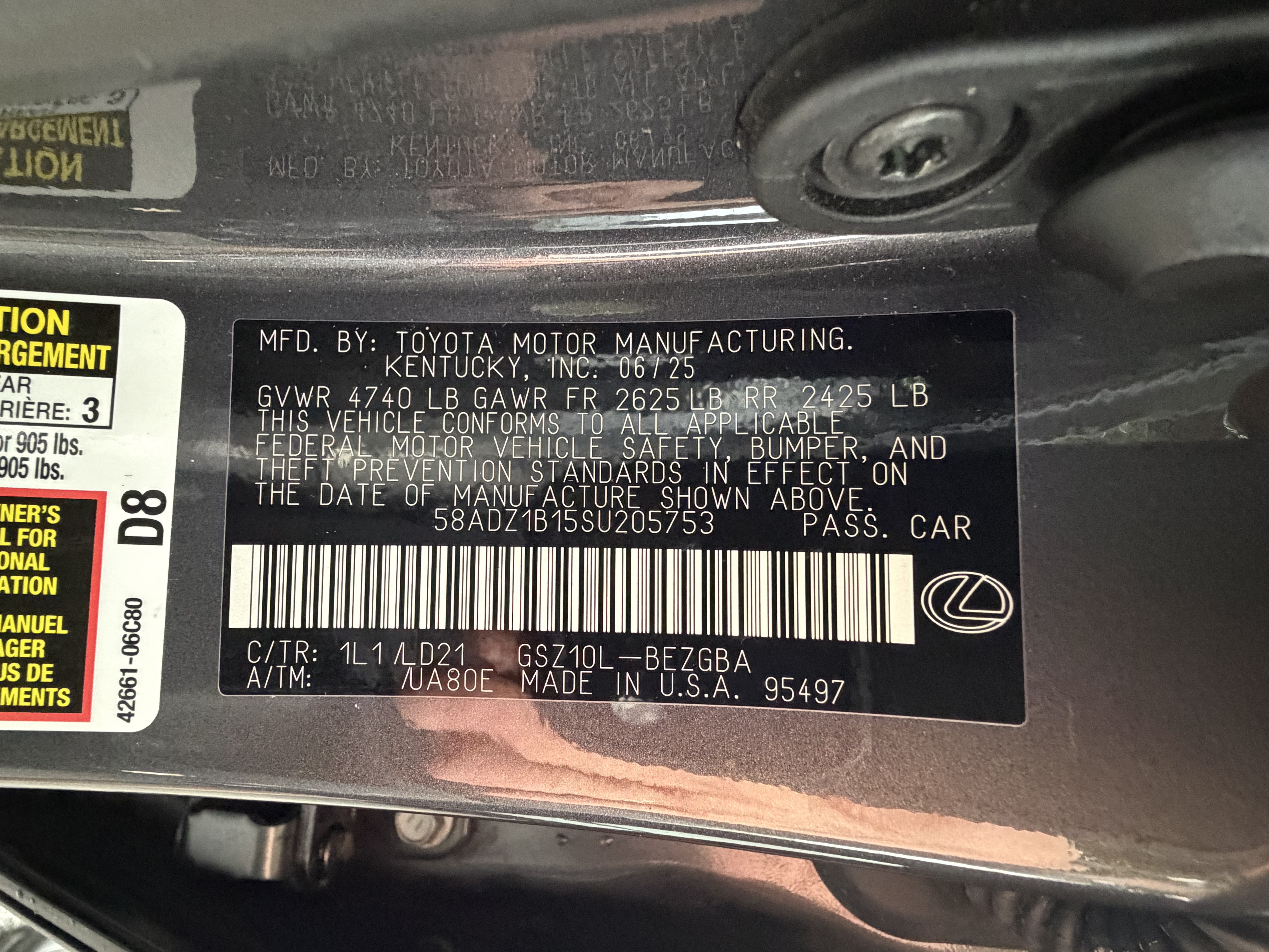 Certified 2025 Lexus ES 350 w/ Premium Package FWD image 50