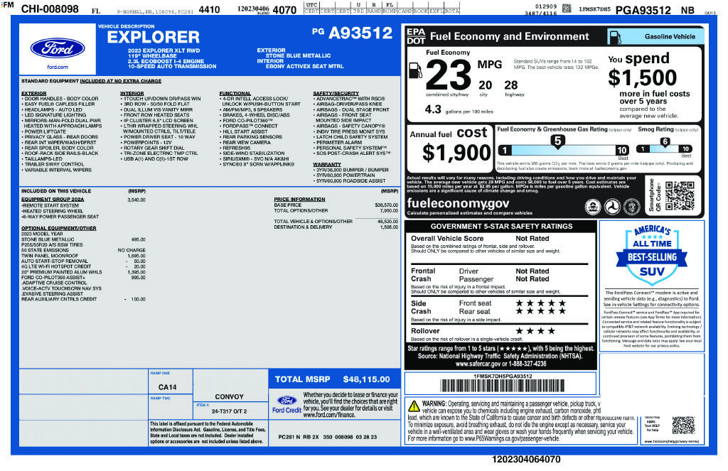 Used 2023 Ford Explorer XLT w/ Equipment Group 202A RWD image 12