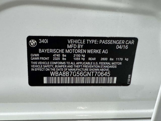 Used 2016 BMW 340i xDrive Sedan w/ Technology Package AWD/4WD image 49