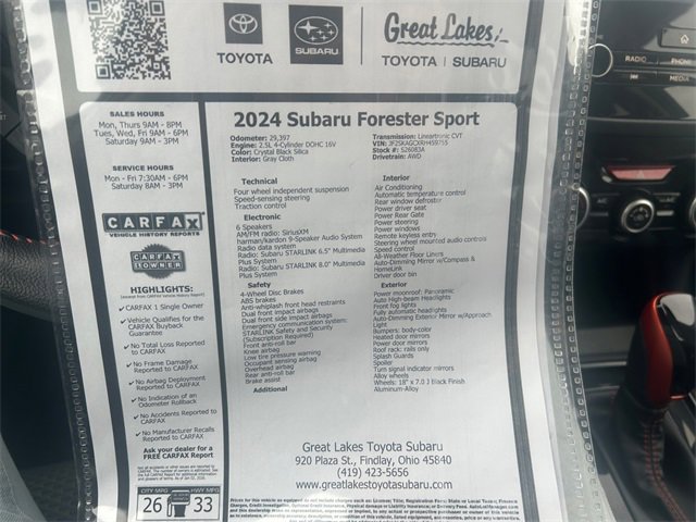 Certified 2024 Subaru Forester Sport image 28