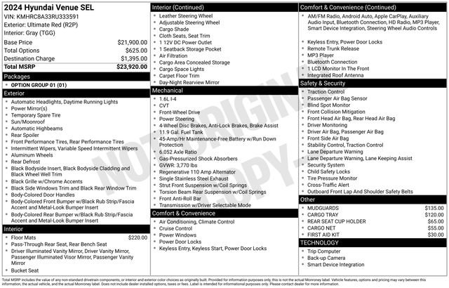 Certified 2024 Hyundai Venue SEL image 3