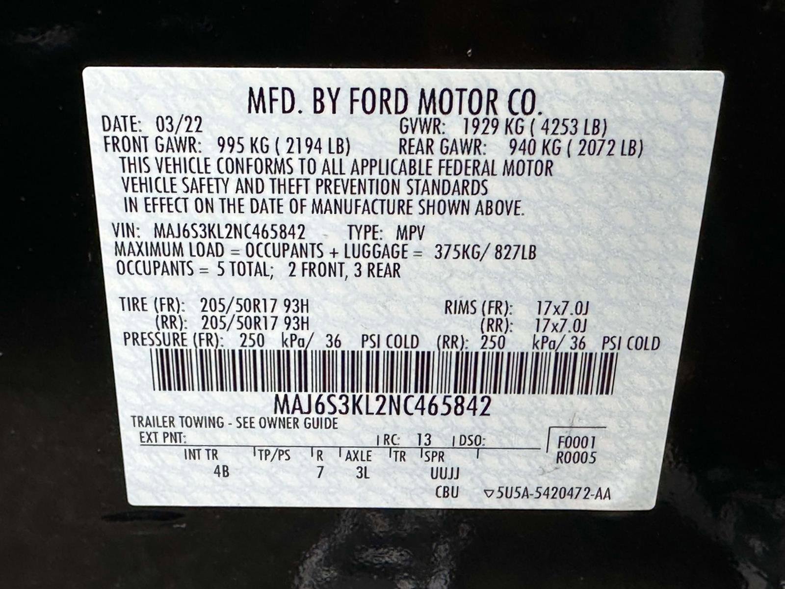 Certified 2022 Ford EcoSport Titanium w/ Interior Protection Package image 35