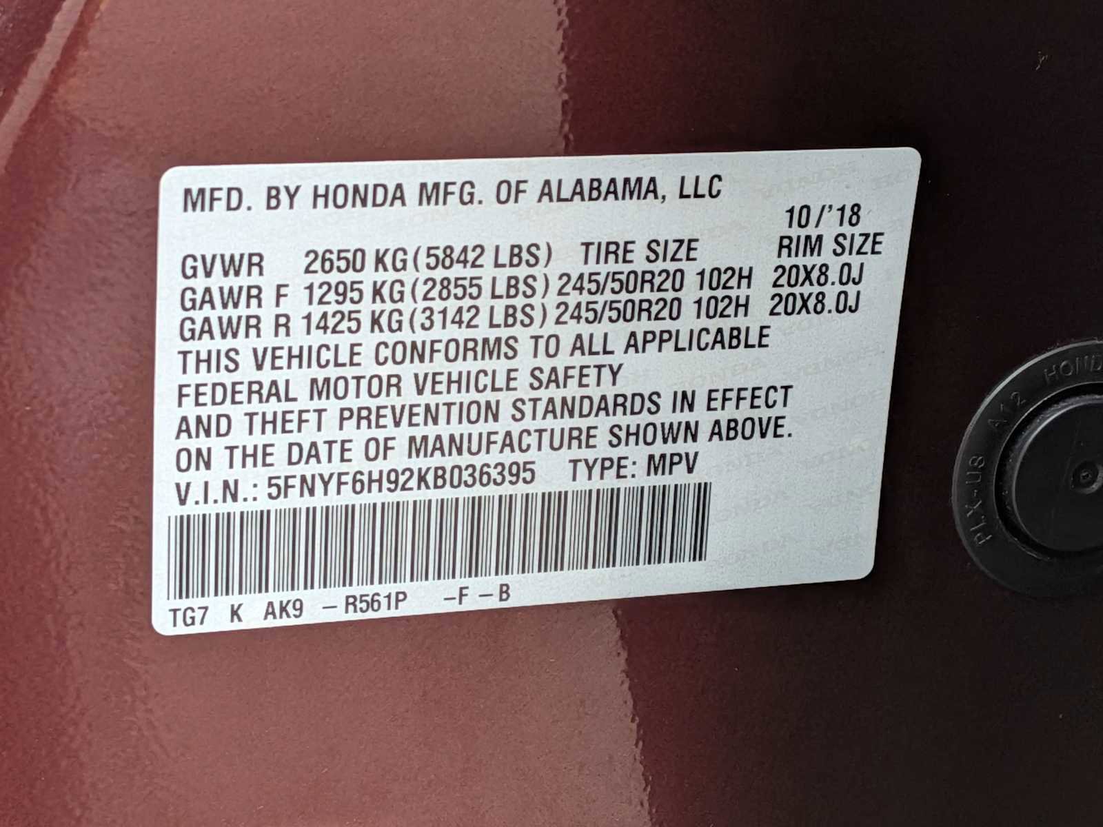 Used 2019 Honda Pilot Touring image 33