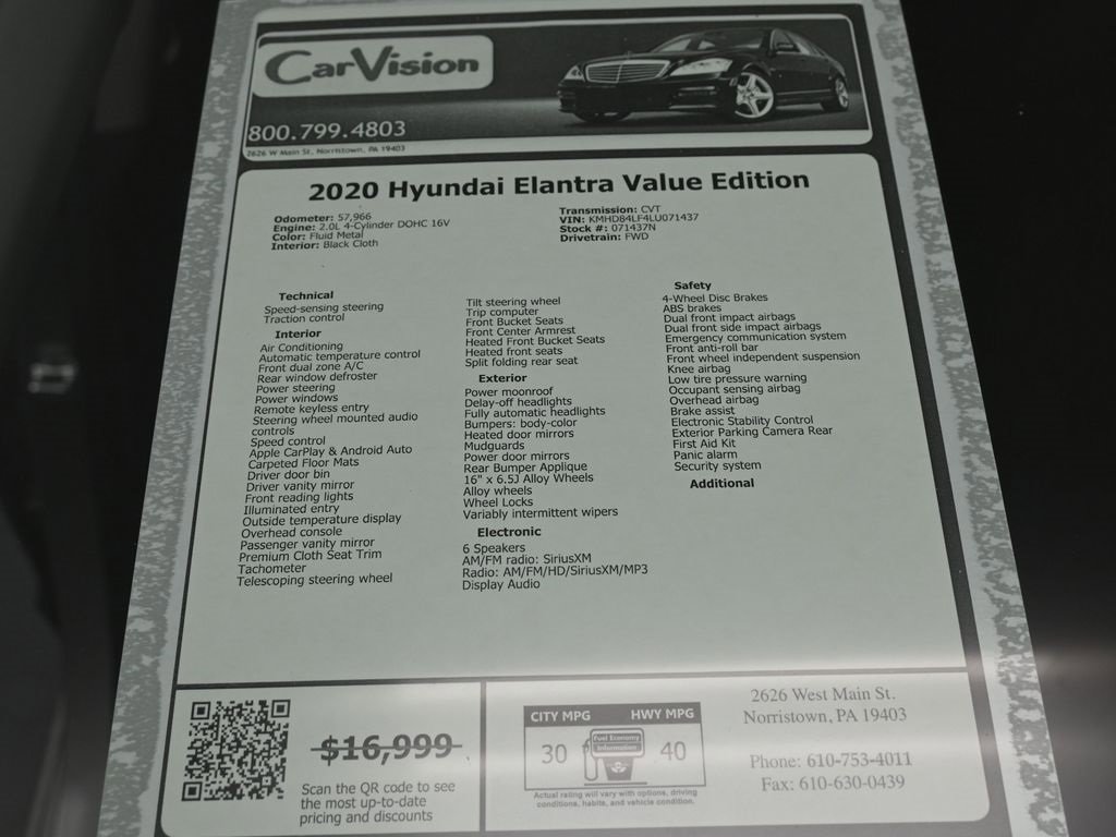 Used 2020 Hyundai Elantra Value Edition w/ Cargo Package (C1) image 36
