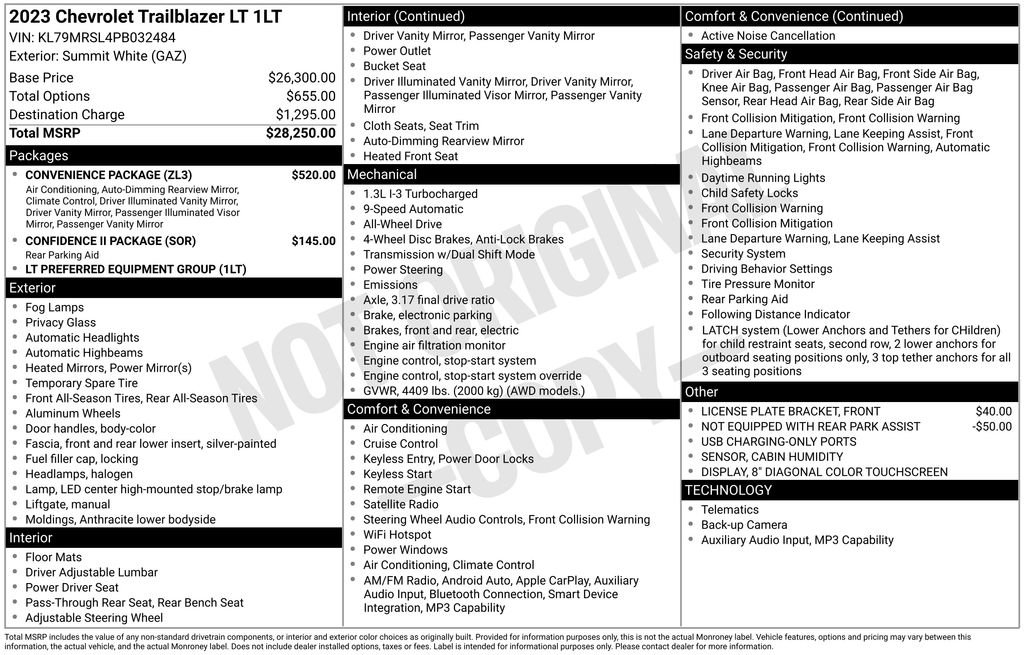 Used 2023 Chevrolet TrailBlazer LT w/ Convenience Package AWD/4WD image 6