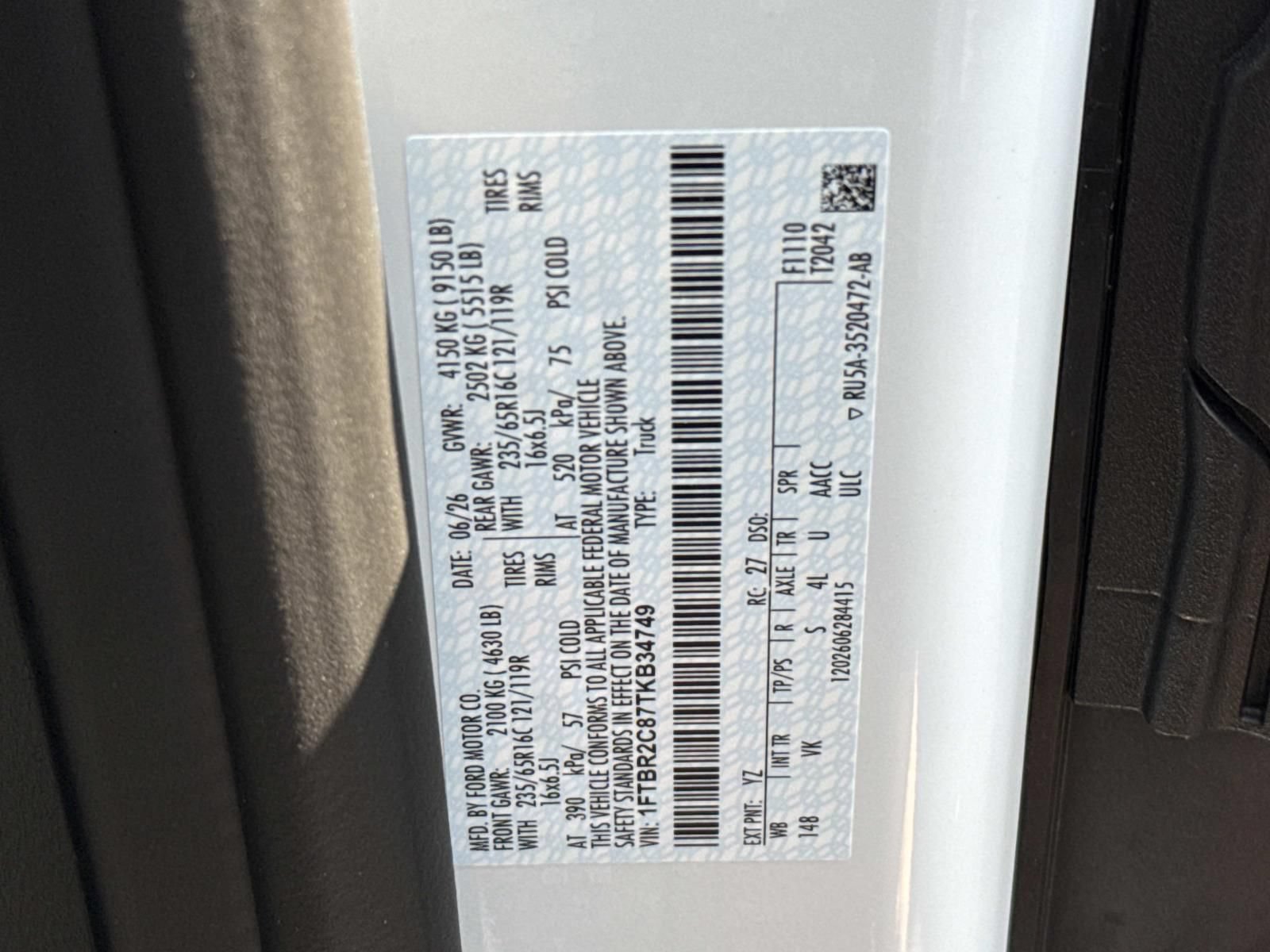 New 2026 Ford Transit 250 148 Medium Roof Extended AWD w/ Load Area Protection Package image 21