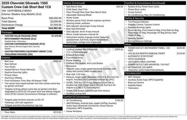 Used 2020 Chevrolet Silverado 1500 Custom w/ Custom Value Package image 7