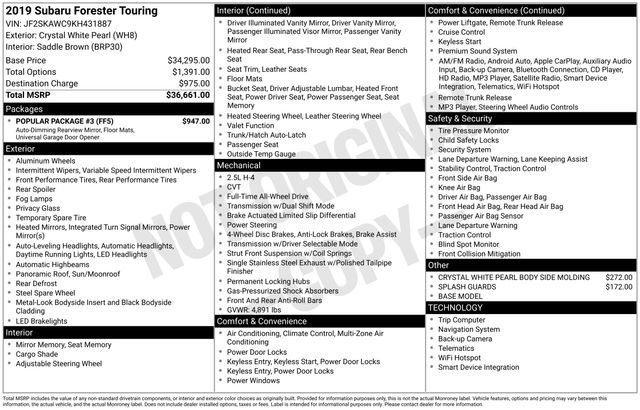 Used 2019 Subaru Forester Touring w/ Popular Package #3 image 3