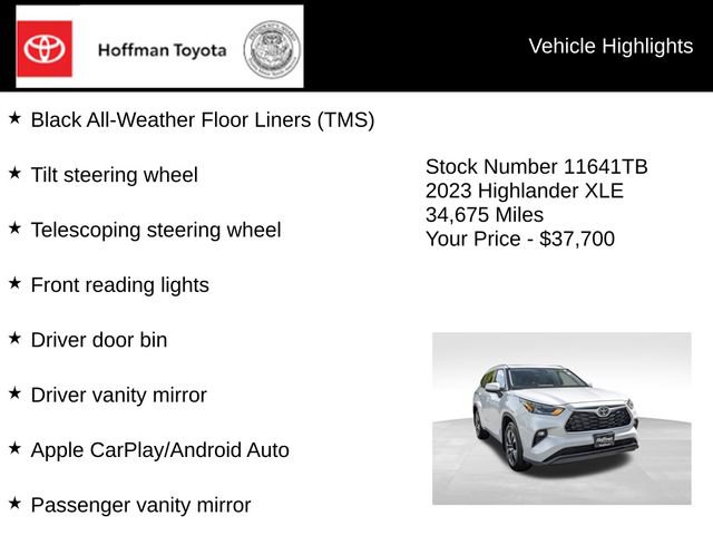 Used 2023 Toyota Highlander XLE AWD/4WD image 30