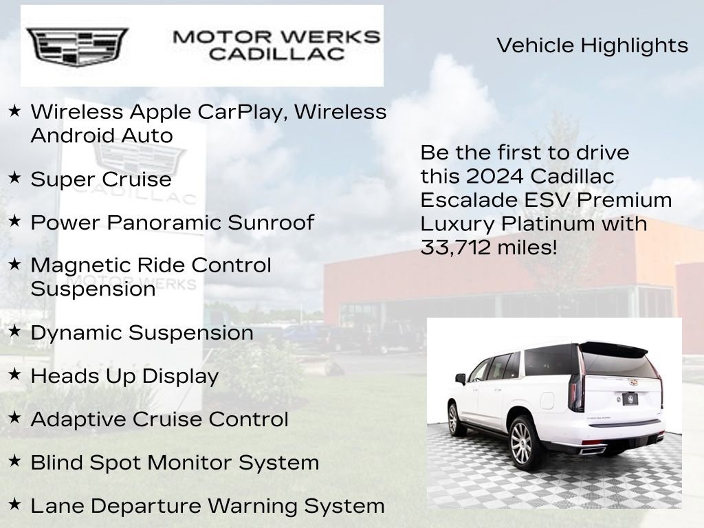 Certified 2024 Cadillac Escalade ESV Premium Luxury Platinum w/ Heavy-Duty Trailer Package image 15