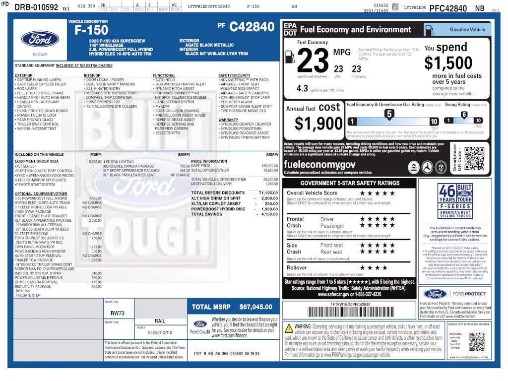 Used 2023 Ford F150 XLT w/ Equipment Group 302A High AWD/4WD image 4