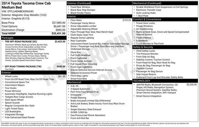 Used 2014 Toyota Tacoma 4x4 Double Cab w/ TRD Off-Road Package image 10