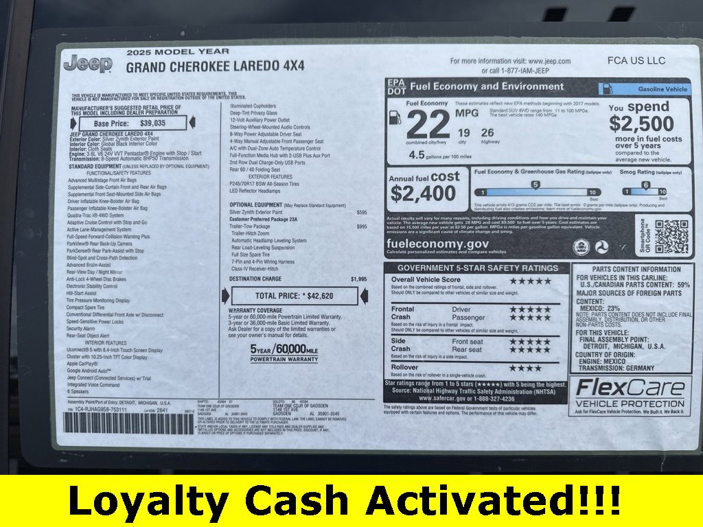 New 2025 Jeep Grand Cherokee Laredo w/ Trailer Tow Package image 45