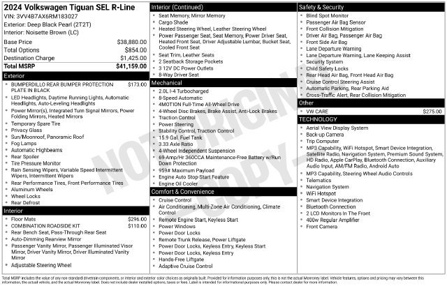 Certified 2024 Volkswagen Tiguan SEL R-Line AWD/4WD image 36