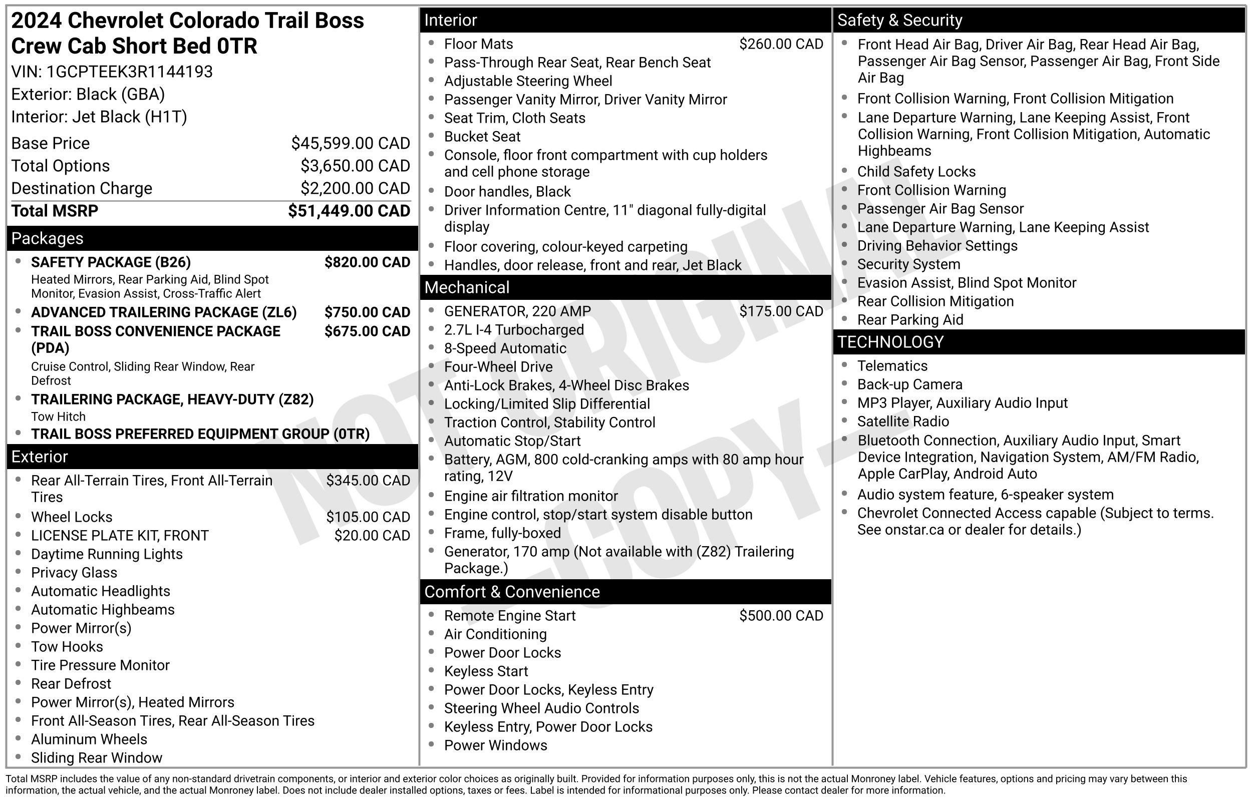 Used 2024 Chevrolet Colorado Trail Boss w/ Safety Package AWD/4WD image 2