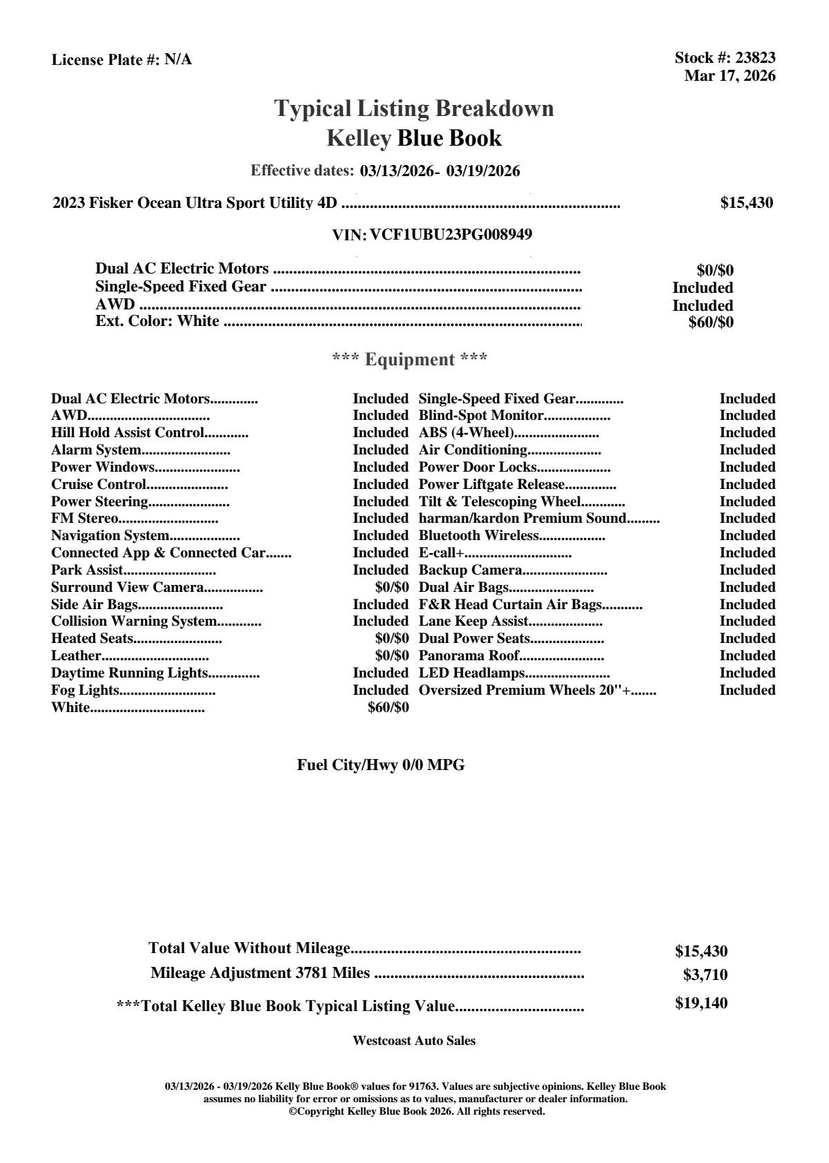 Used 2023 Fisker Ocean Ultra image 5