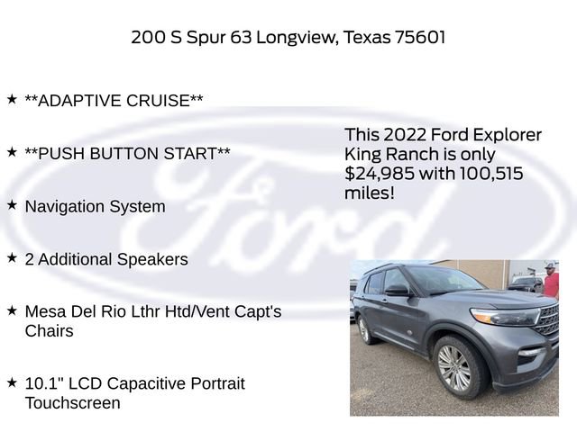 Certified 2022 Ford Explorer King Ranch w/ Class IV Trailer Tow Package RWD image 22