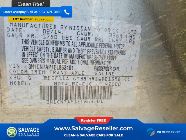 Used 2014 Nissan Versa SV FWD image 16