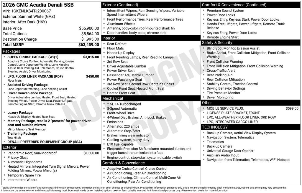 New 2026 GMC Acadia Denali w/ Super Cruise Package FWD image 25