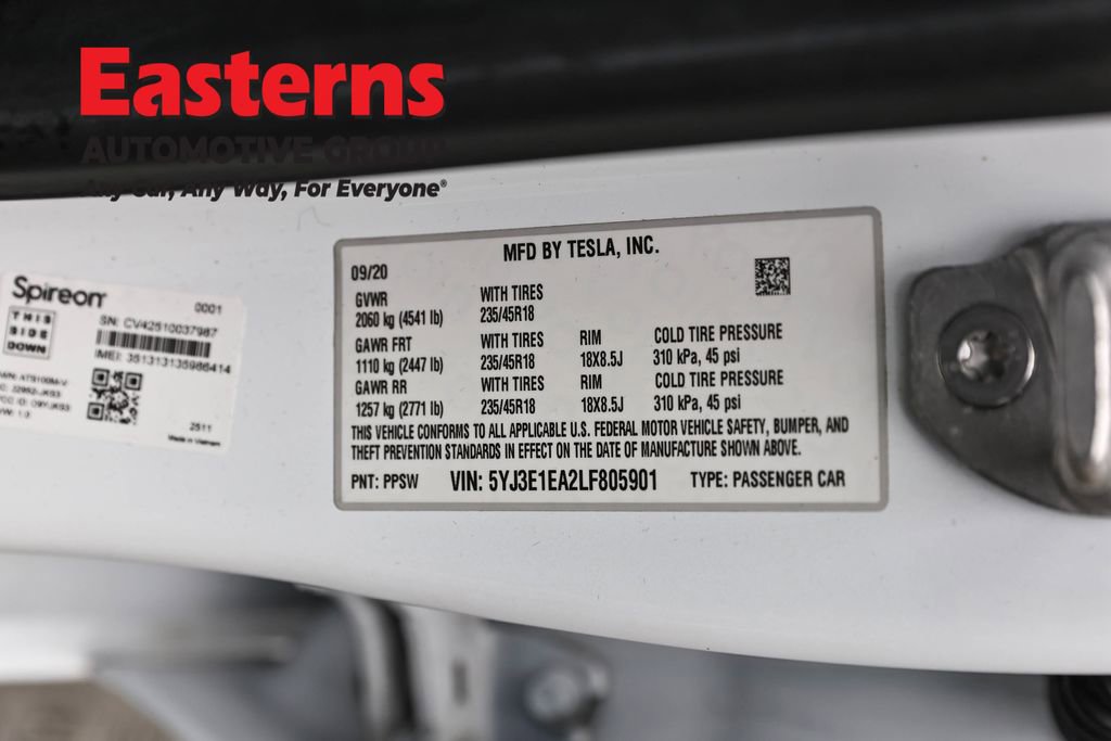 Used 2020 Tesla Model 3 Standard Range Plus RWD image 34